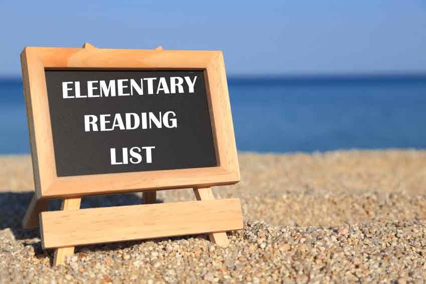 elementary reading lists written on an easel in the sand elementary reading lists written on an easel in the sand