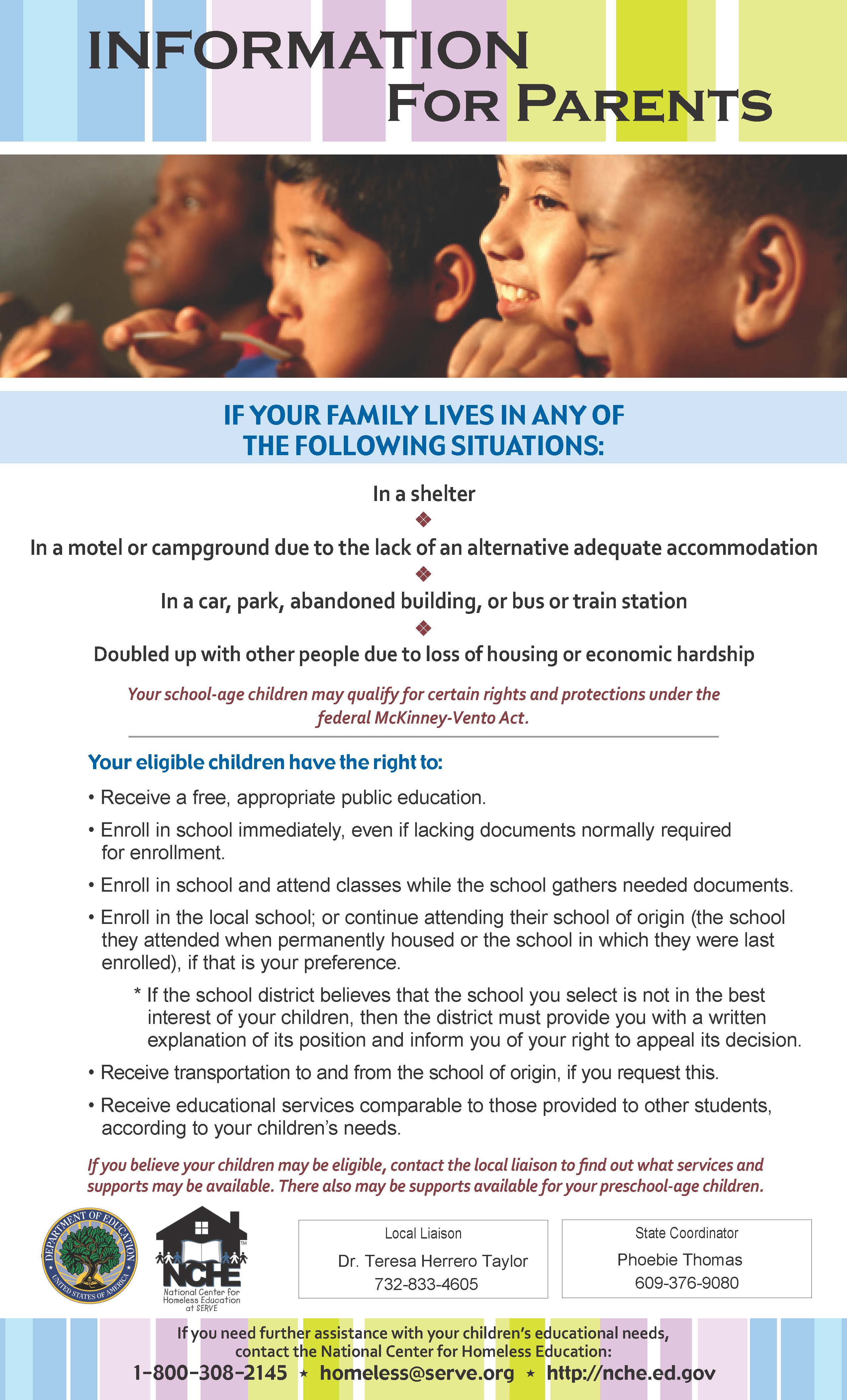 Parent Poster With Homeless Resource Information 