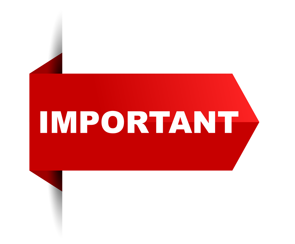  important sign in red