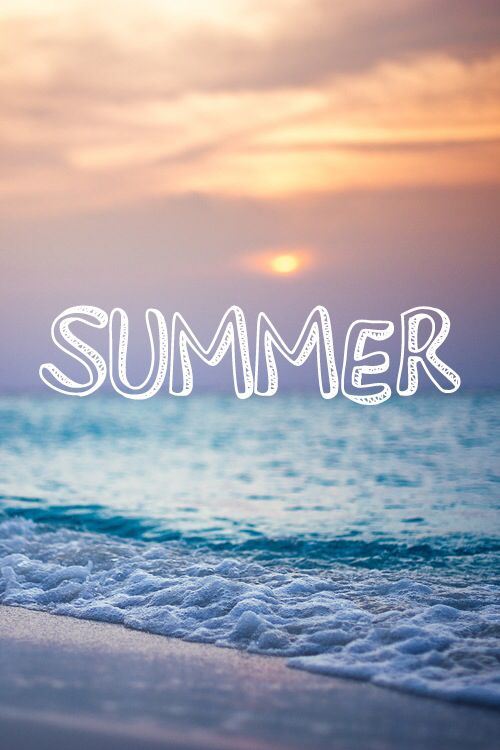  summer text with sand and waves