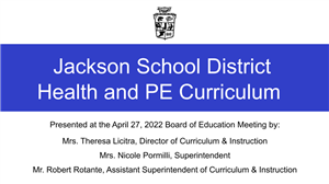 cover of jackson health and phys ed curriculum update