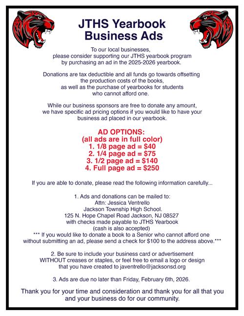 JTHS Yearbook Business Ads